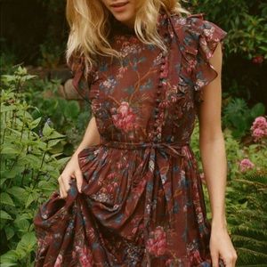 Doen carnation dress bordeaux winter floral